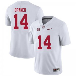 NCAA Men's Alabama Crimson Tide #14 Brian Branch Stitched College 2020 Nike Authentic White Football Jersey AE17D81JL